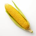 Close-up Of Uncooked Yellow Corn On White Background