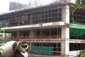 Close up of under construction building in the city. Royalty Free Stock Photo