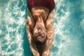 Female swimmer underwater in swimming pool Royalty Free Stock Photo