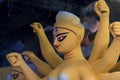 Close up of unfinished idol of Goddess Durga
