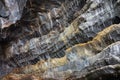 close-up of unique mineral deposits in a cave canyon