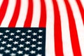 Close up United States of America flag. Image of the american flag studio shot
