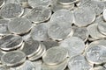Close up of United States coins, Nickles Royalty Free Stock Photo