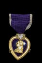Close Up of United States Military Purple Heart Medal of Honor