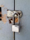 Close up of rusty latch and lock