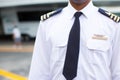 Close-up unrecognizable man male guy cruise ship marine sailor captain standing elegant uniform airline plane pilot