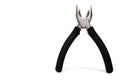 Closeup combination pliers rubberized handle white background Royalty Free Stock Photo