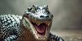 Close up of an upset alligator with its mouth wide open. Royalty Free Stock Photo