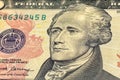 Close-up of 10 us dollar bill.