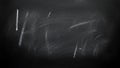 Blackboard with white chalk scrawls and traces abstract background Royalty Free Stock Photo