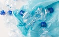 Close up of used plastic bottles and rubbish bag Royalty Free Stock Photo