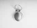 Close-up used silver ring pull bottle cap of glass bottle. Royalty Free Stock Photo