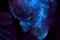 Close up UV abstract portrait outer space