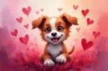 Close Up Of A Valentine Puppy At 30-1-2025 Royalty Free Stock Photo