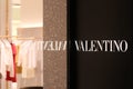 Close up Valentino clothing store sign