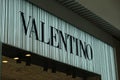 Close up Valentino store sign