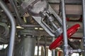 Close up of a valve in the engine room of a steam tug Royalty Free Stock Photo