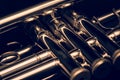 Close up of the valves of a trumpet Royalty Free Stock Photo