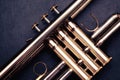 Close up of the valves of a trumpet Royalty Free Stock Photo