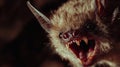 Close-Up of Vampire Bat with Sharp Teeth Royalty Free Stock Photo