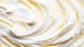 Close-up of vanilla ice cream texture. Top view of frozen white-yellow gelato surface. Food background. Generative AI