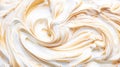 Close-up of vanilla ice cream texture. Top view of frozen white-yellow gelato surface. Food background. Generative AI Royalty Free Stock Photo