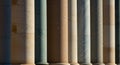 Close-up of Varied Stone Columns in Sunlight Royalty Free Stock Photo