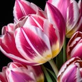 close up of a variegated tulip trending on artstation sharp focus studio photo intricate details