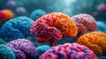 Close Up of Various Colored Brain Models Royalty Free Stock Photo