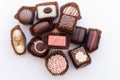 Close up of various colorful chocolat bonbons 4 Royalty Free Stock Photo