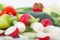 Close up of various colorful raw vegetables Royalty Free Stock Photo