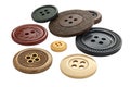 close up of various sewing buttons isolated on white background- generated by ai Royalty Free Stock Photo