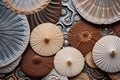 Close up of various shapes and sizes of seashells as a background, Experience rich textures with macro photography, showcasing