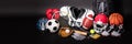 Close-up Of Various Sport Equipment Royalty Free Stock Photo
