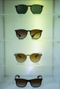 Close-up of various sunglasses on display Royalty Free Stock Photo