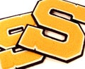 Close-up Varsity Sports Letters Yellow Gold