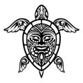 Close up Vector Turtle Polynesian Tattoo Royalty Free Stock Photo