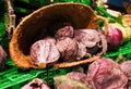 Close up of vegetables on market stand Royalty Free Stock Photo