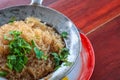 Close up vermicelli shrimps with glass noodles in the hot pot