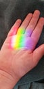 Hand of Light: Spectrum on the Palm Royalty Free Stock Photo