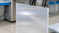 Vertical Ribbed Polycarbonate Panel in Industrial Lab â Material Strength â AI content Royalty Free Stock Photo