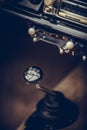 Gear shifter of a vintage car Royalty Free Stock Photo