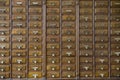 Close-up of a very old apothecary cabinet Royalty Free Stock Photo