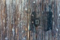 Close-up of very old grungy wooden weathered door Royalty Free Stock Photo