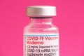 Close up of a vial of Moderna COVID-19 vaccine