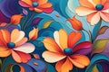 Close-Up of Vibrant Abstract Flowers - Blending Colors Seamlessly Across the Canvas, Background Transforms Royalty Free Stock Photo