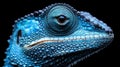 Close-up of vibrant blue lizard face Royalty Free Stock Photo