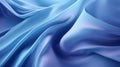 A close-up of vibrant blue silk fabric with a smooth and luxurious texture. Generative ai