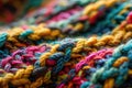 Close-Up of Vibrant Crocheted Blanket Royalty Free Stock Photo