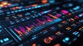 Futuristic Data Visualization: Dynamic Charts and Graphs on a Digital Interface Royalty Free Stock Photo